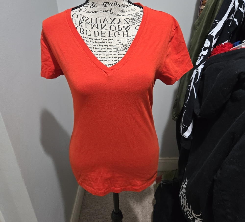Banana Republic Red Fitted Short Sleeve T-Shirt